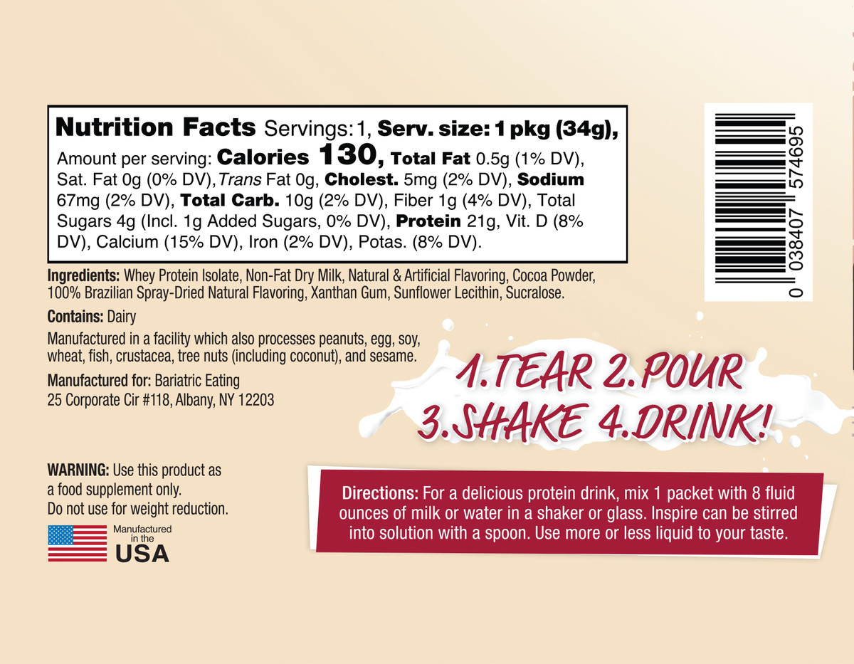 Inspire Caffe Amore Mocha Protein Powder - One Serving