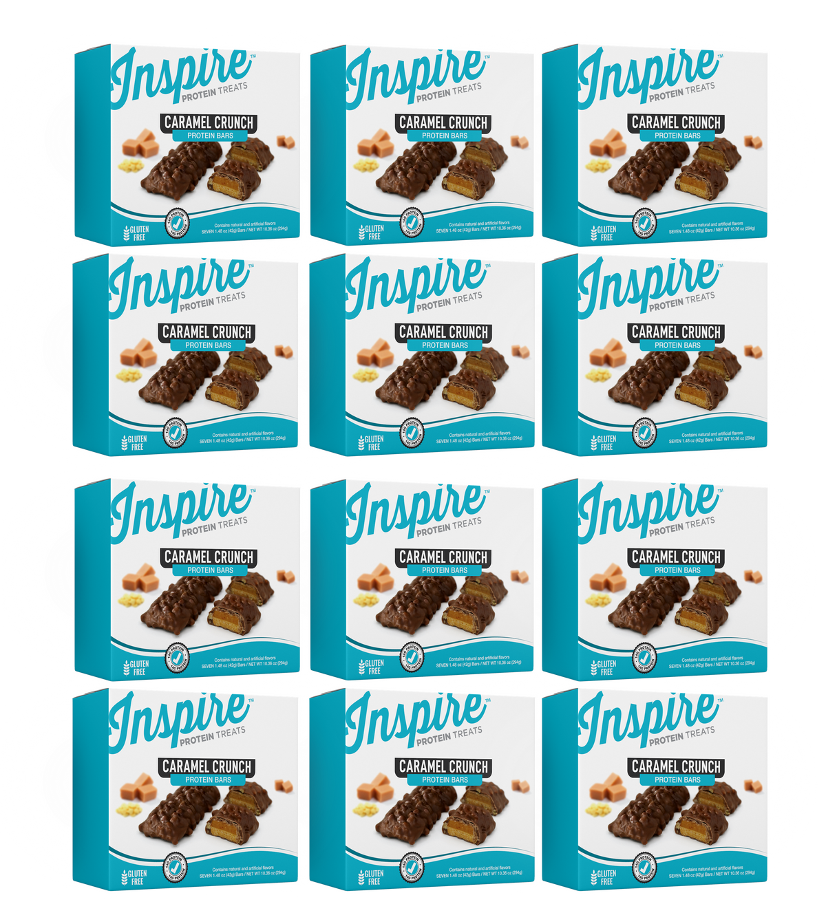 Inspire High Protein Bars - Caramel Crunch - 12 Boxes