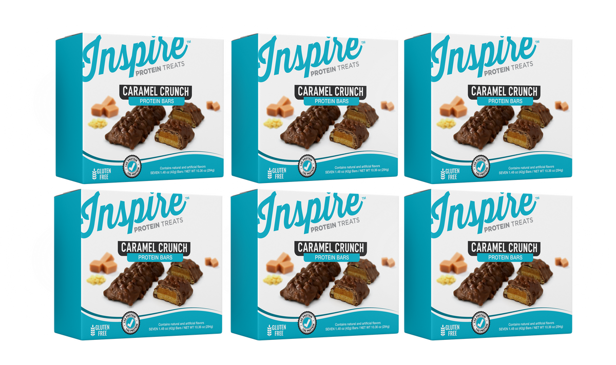 Inspire High Protein Bars - Caramel Crunch - 6 Boxes