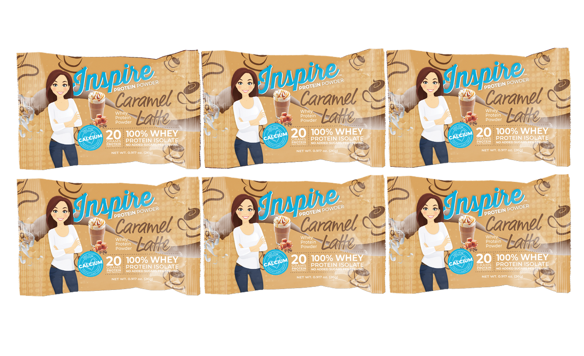 Inspire Caramel Latte Protein Powder - One Serving, 6-Pack