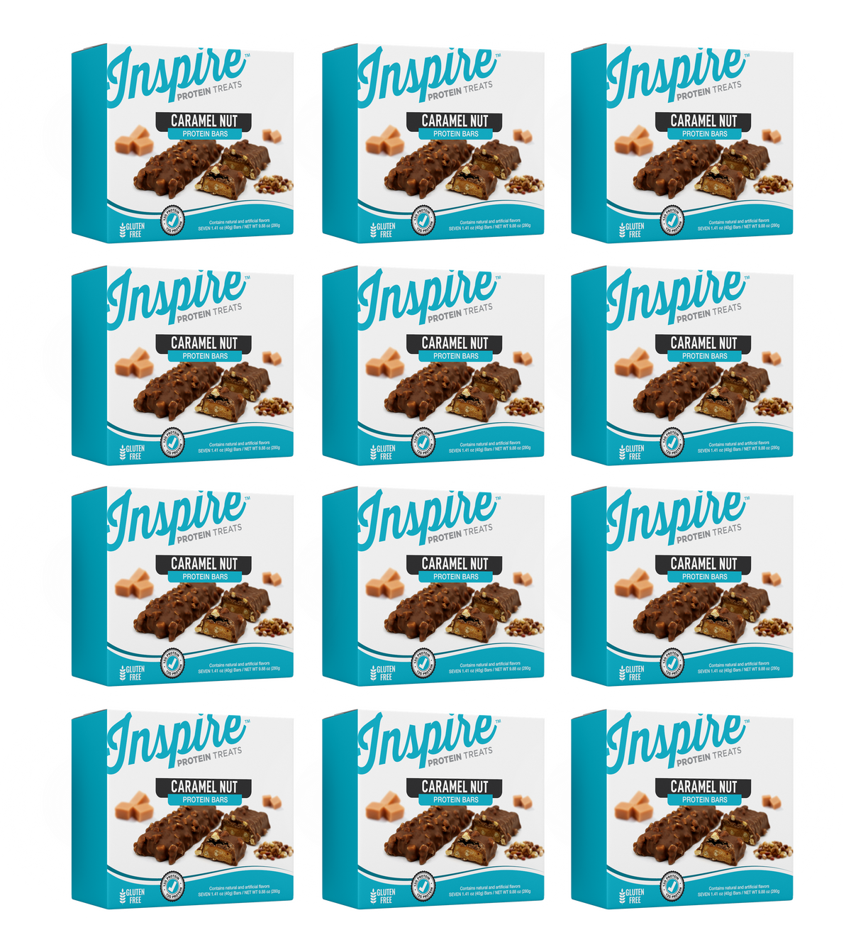 Inspire High Protein Bars - Caramel Nut - 12 Boxes