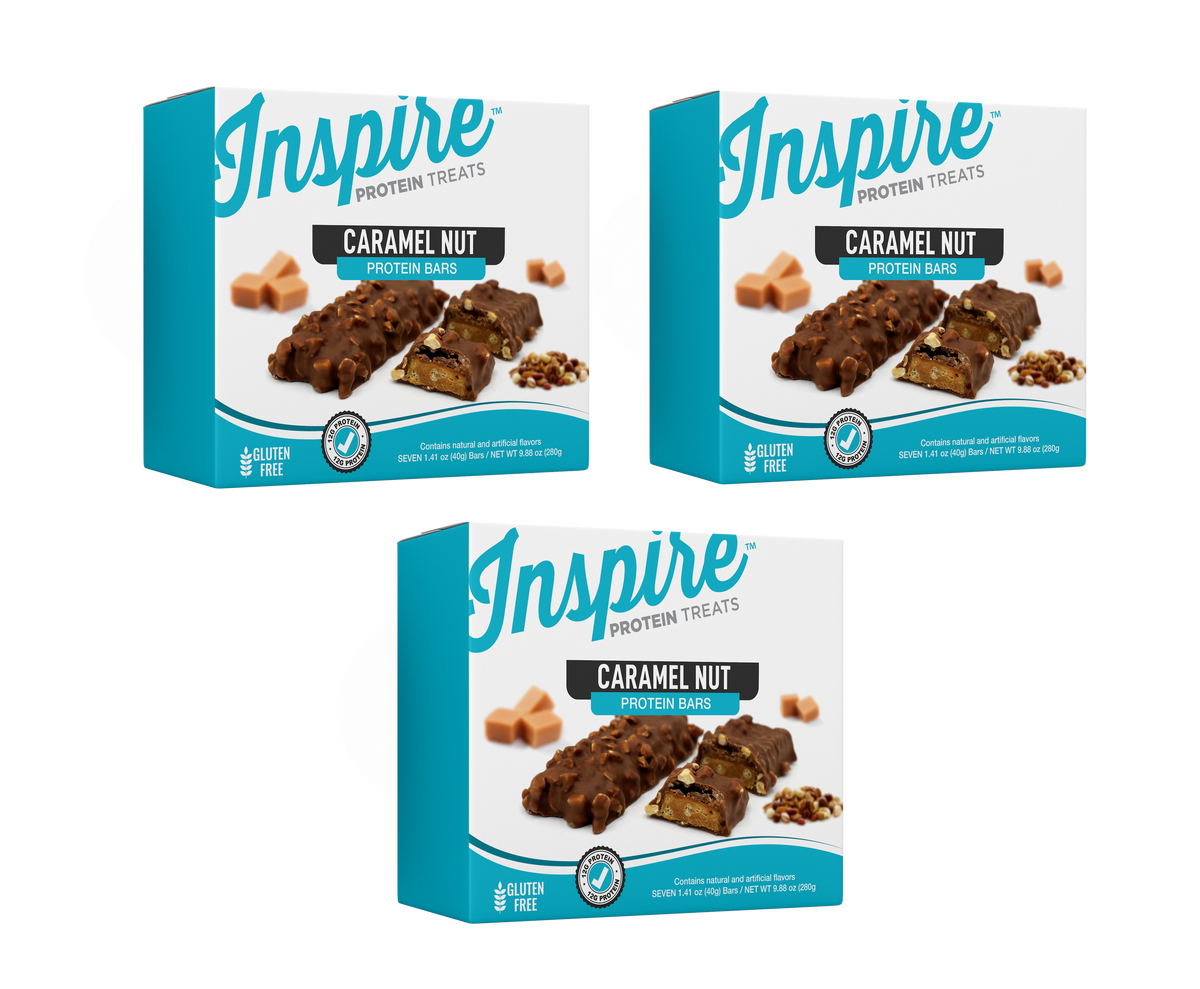 Inspire High Protein Bars - Caramel Nut - 3 Boxes