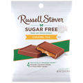 Front package of Russell Stover Sugar Free Peg Bag Candy, Caramel Tile (2.25 oz) / One Bag