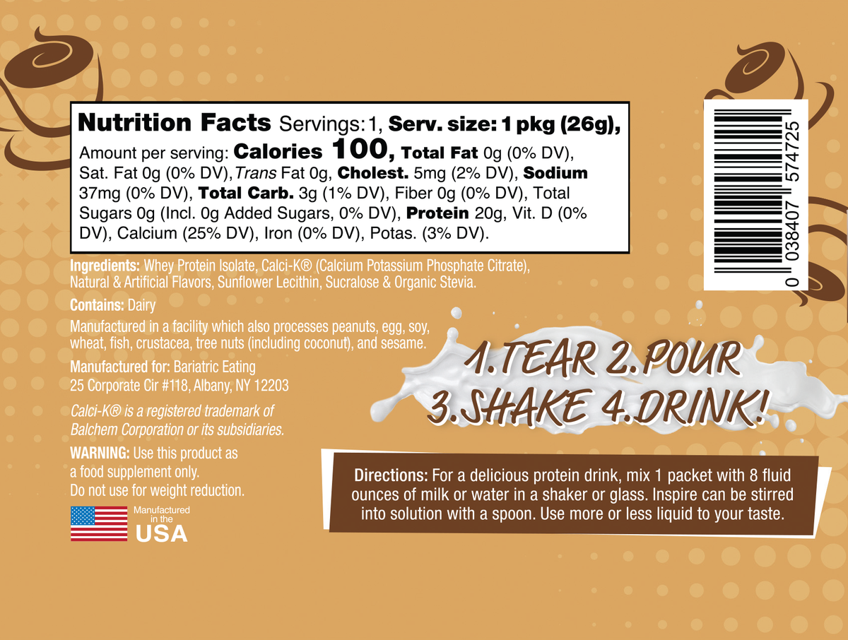 Inspire Caramel Latte Protein Powder - One Serving