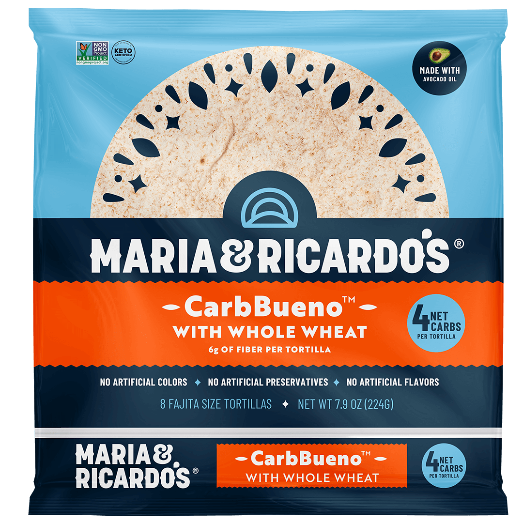 Maria and Ricardo's CarbBueno™ with Whole Wheat Tortillas product package