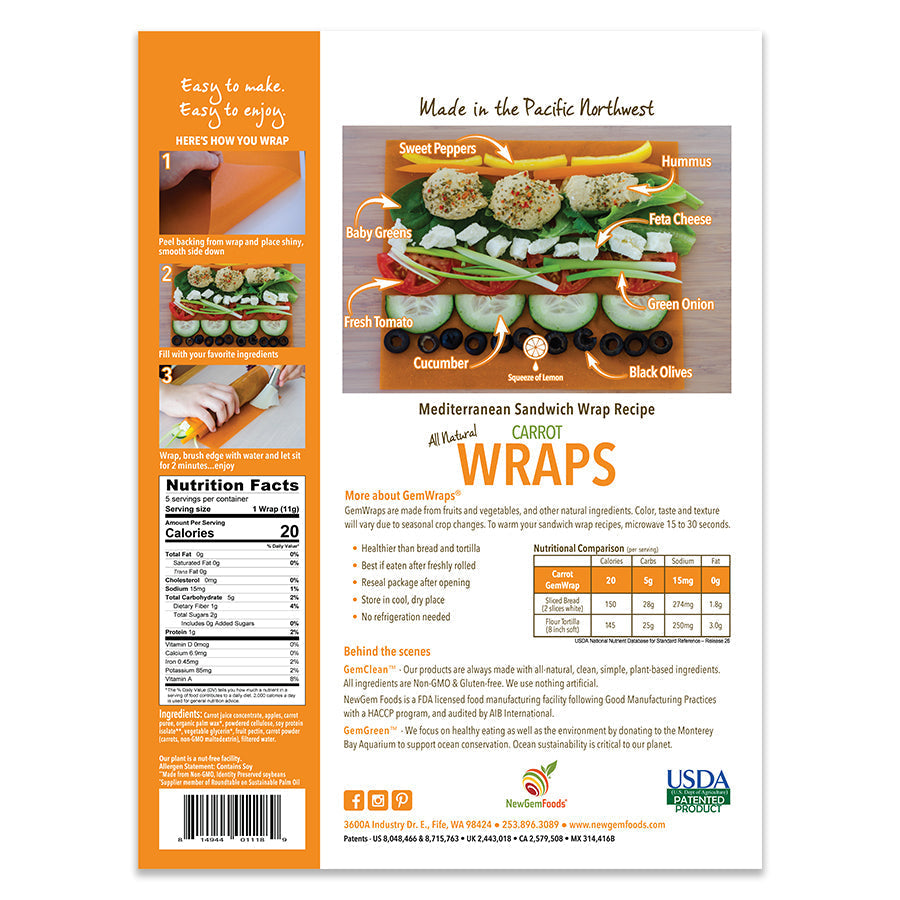 NewGem Foods GemWraps - Carrot