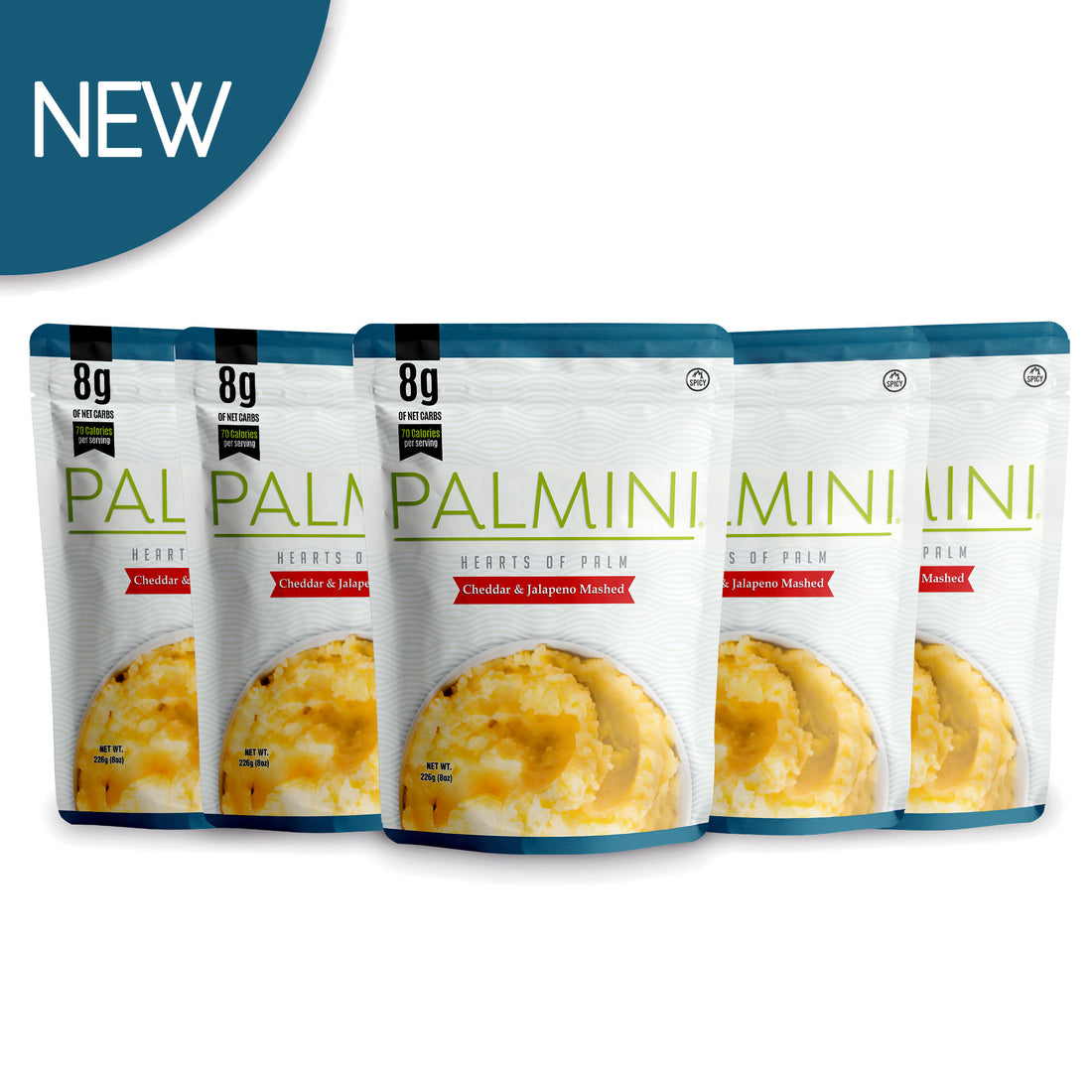 Palmini Low Carb Hearts Of Palm - Mashed - Cheddar & Jalapeno, 8oz 6-Pack