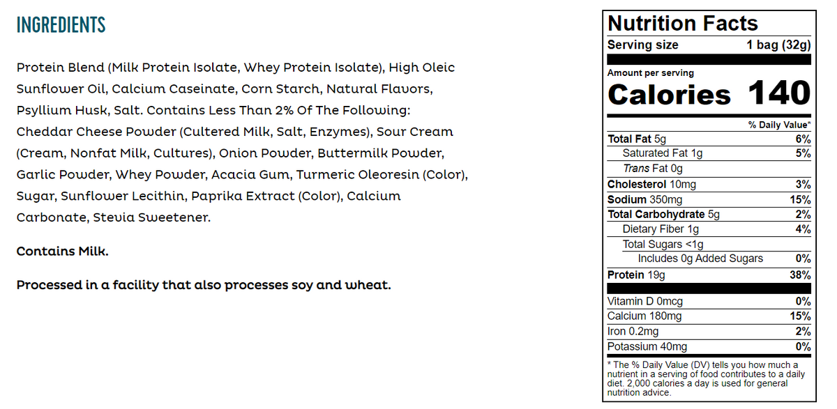 Quest Nutrition Protein Chips in Cheddar & Sour Cream #Size_Single Bag, product image 7.