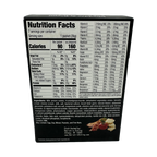 A nutrition facts label displays detailed information about the contents, serving size, and ingredients of a food product, including calories, vitamins, and minerals per serving.