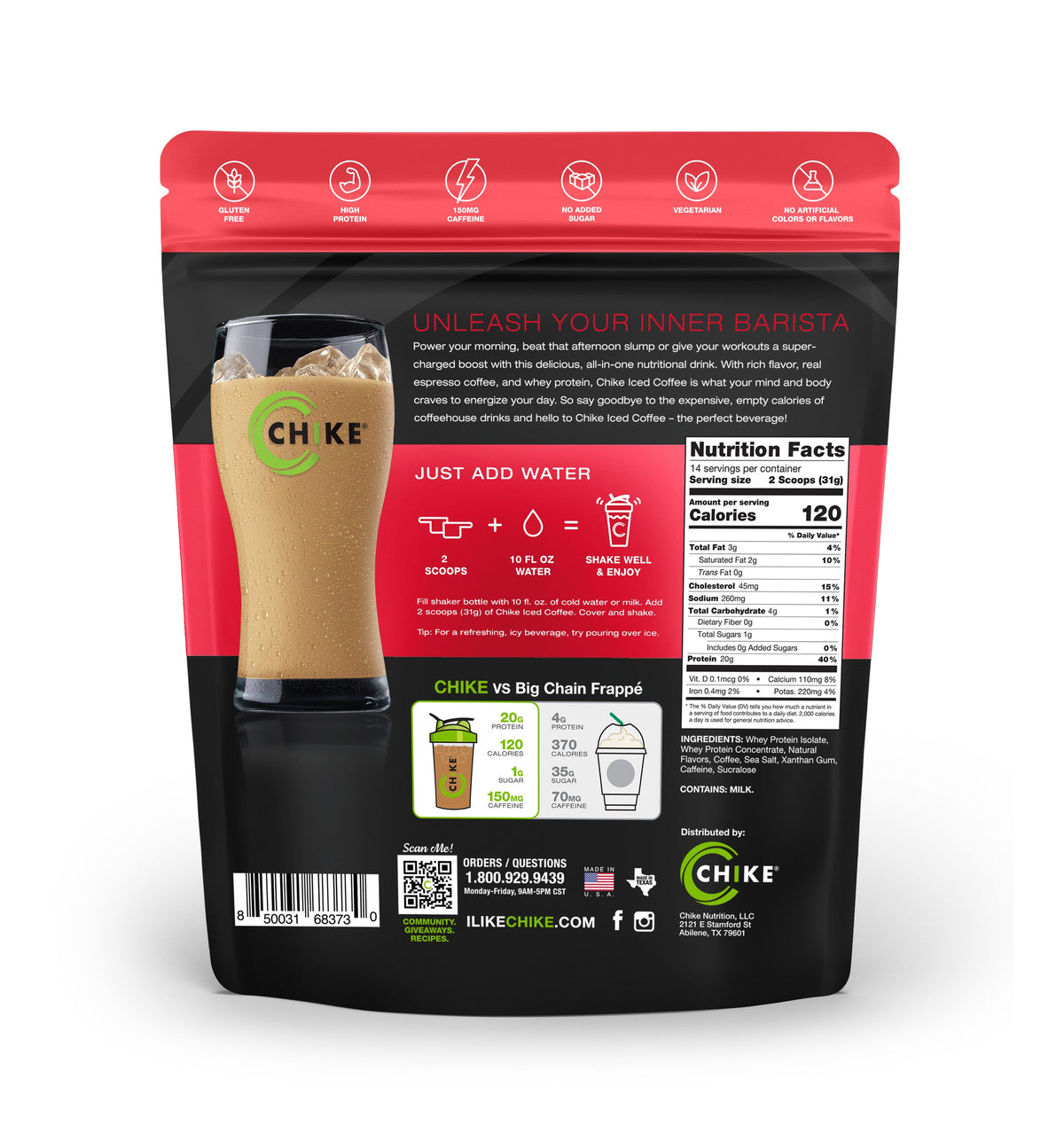 Chike Nutrition High Protein Iced Coffee, 14 Serving Bag - White Chocolate Peppermint, 14.8 oz (420g)
