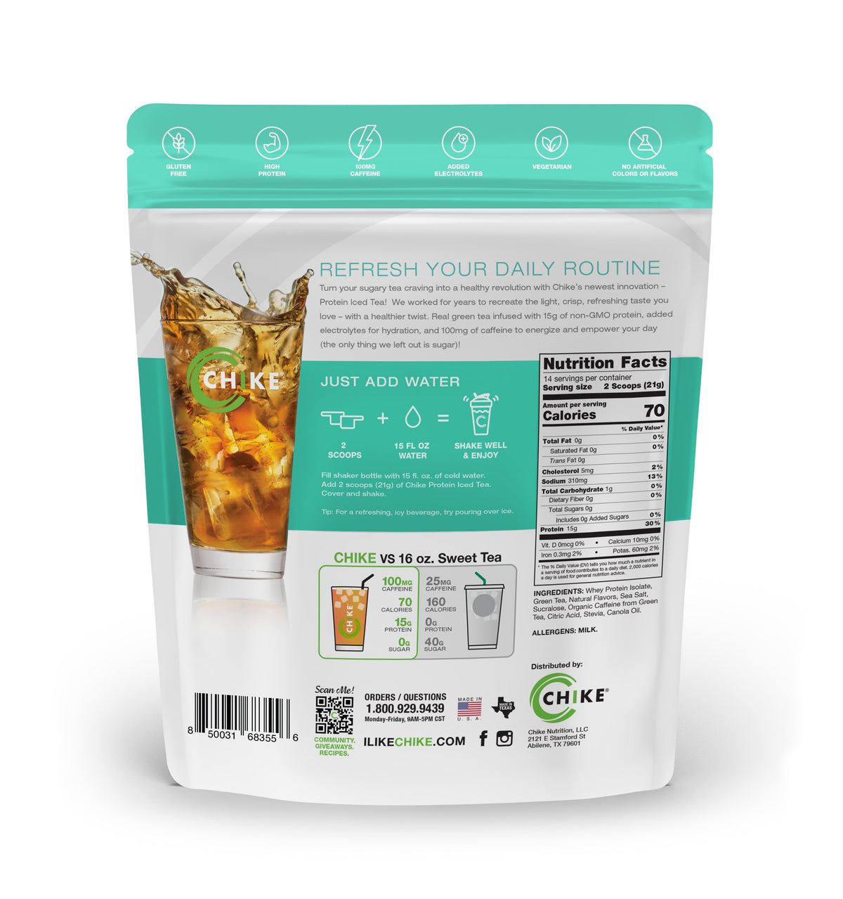 Chike Nutrition High Protein Iced Tea - (10.1 oz Bags) - Pineapple Margarita