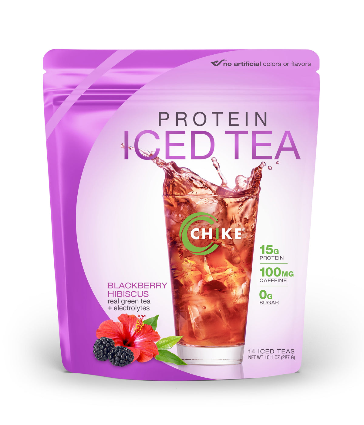 Chike Nutrition High Protein Iced Tea - (10.1 oz Bags) - Blackberry Hibiscus