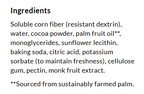 Ingredients for ChocZero No Sugar Added Chocolate Dessert Sauce, 12 oz