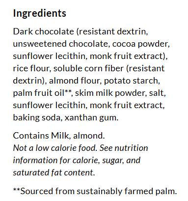 Ingredients for ChocZero Wafer Cookies, 8 oz, Chocolate