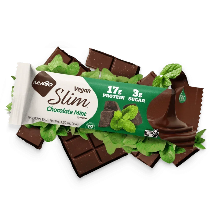 NuGo Slim Bars, Chocolate Mint (Vegan) #Size_Single Bar.