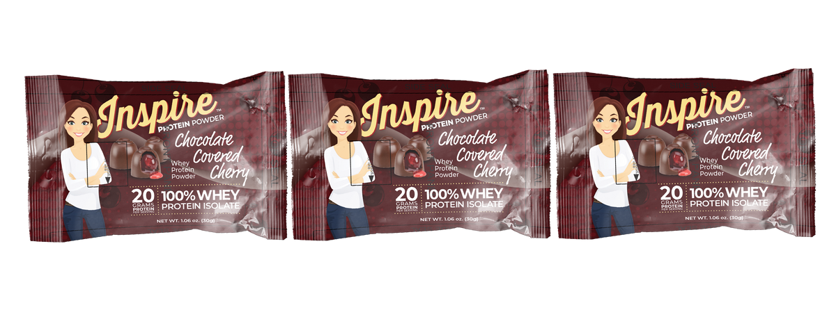 Inspire Chocolate Covered Cherry Protein Powder - One Serving, 3-Pack