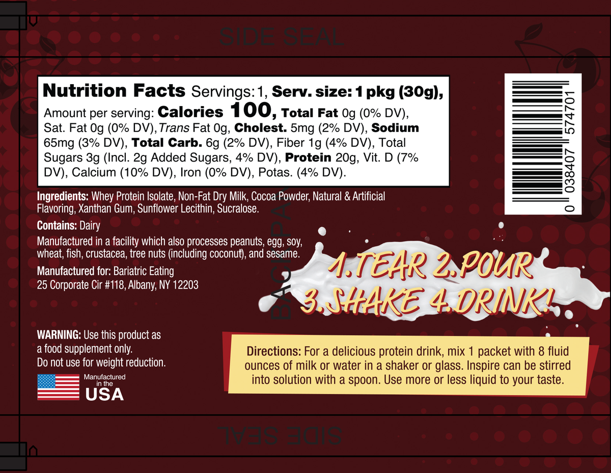 Inspire Chocolate Covered Cherry Protein Powder - One Serving