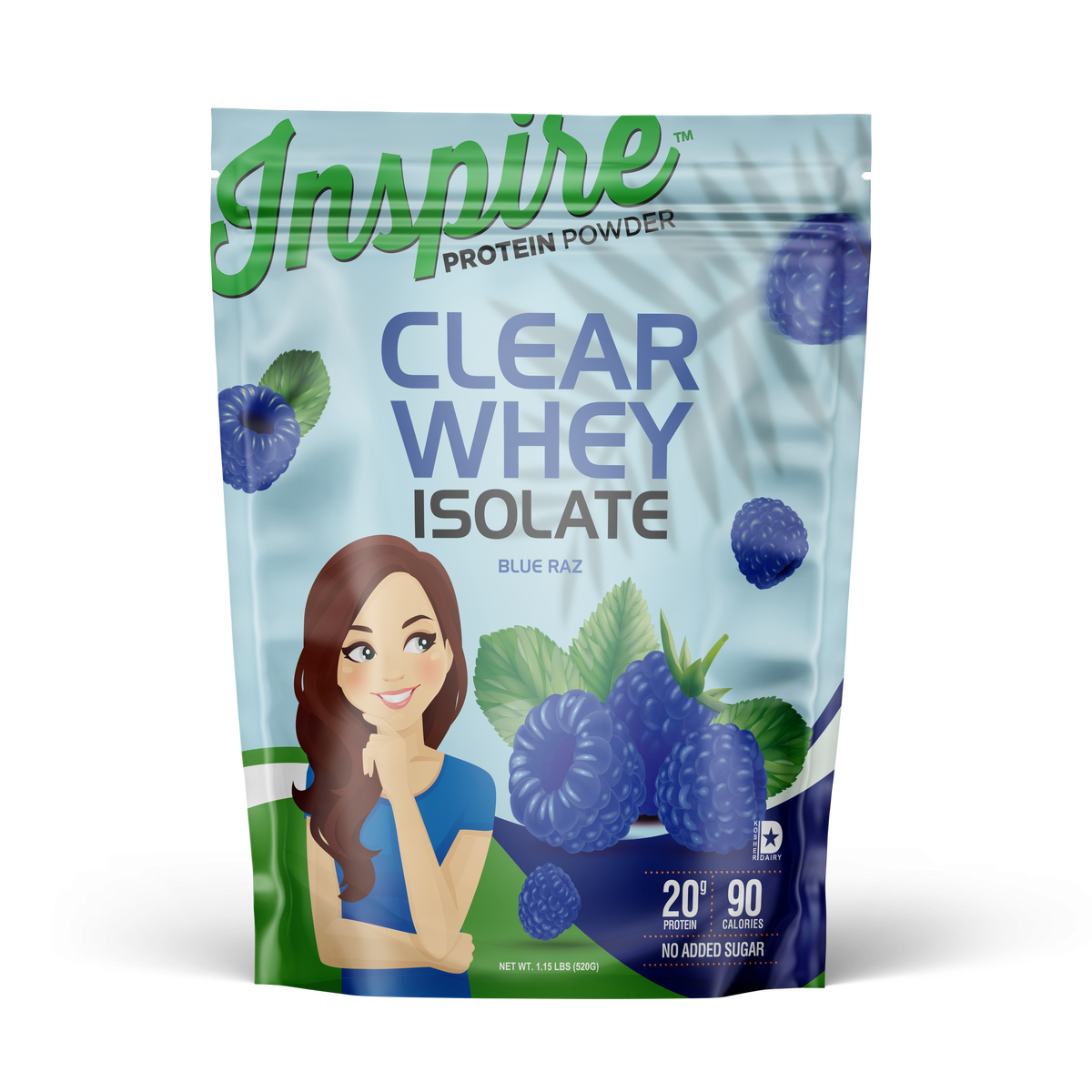 Inspire Clear Whey Protein Powder - Blue Razz - 20 Servings