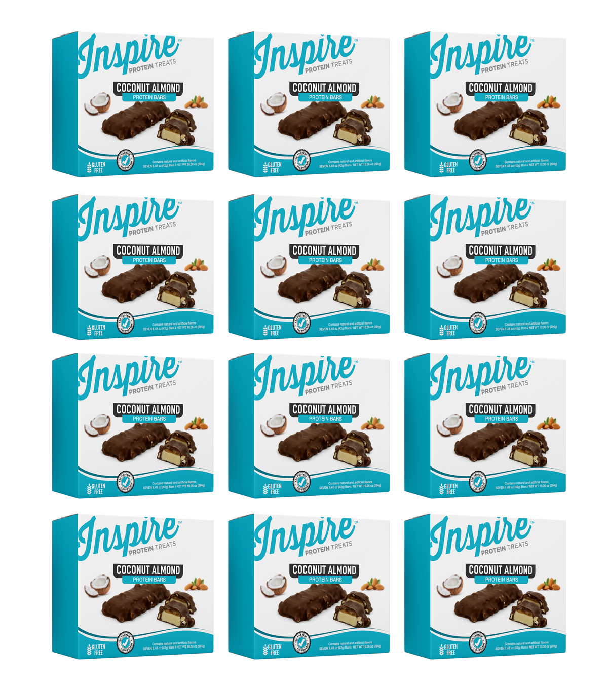 Inspire High Protein Bars - Coconut Almond - 12 Boxes