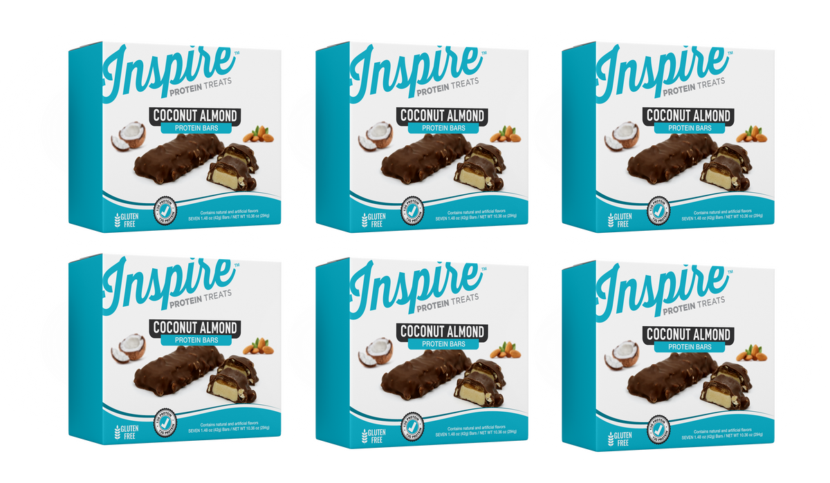 Inspire High Protein Bars - Coconut Almond - 6 Boxes