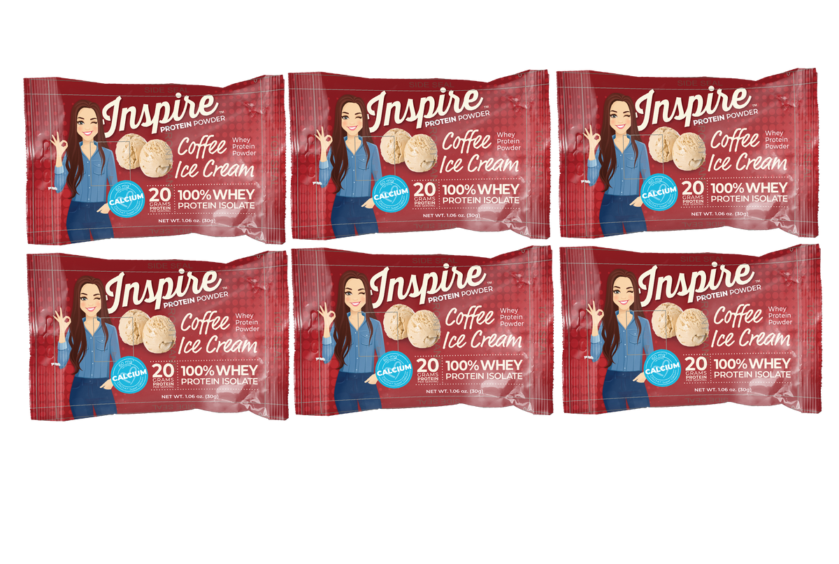 Inspire Coffee Ice Cream Protein Powder - One Serving, 6-Pack