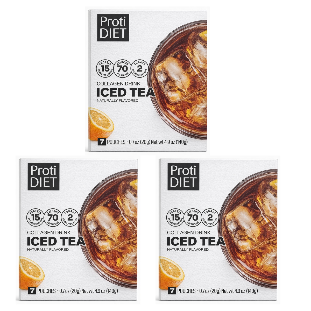 Proti Diet Collagen Iced Tea Drink, 7 Pouches - 3-Pack