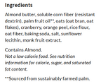Ingredients for ChocZero Breakfast Biscuits, Cranberry Orange, 9 oz