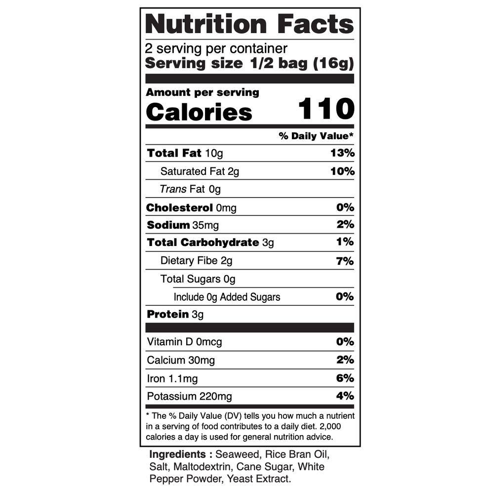 Nora Seaweed Snacks - Crispy Original 1.13 oz
