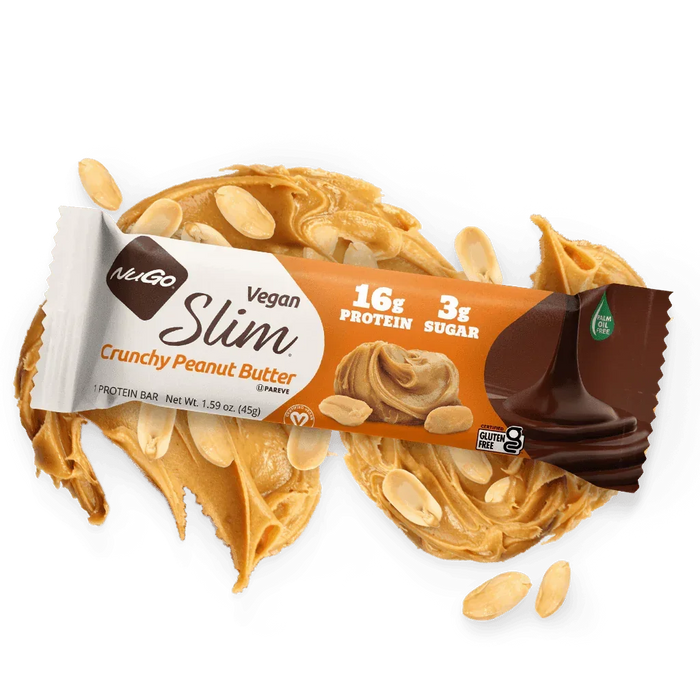 NuGo Slim Bars, Crunchy Peanut Butter (Vegan) #Size_Single Bar.