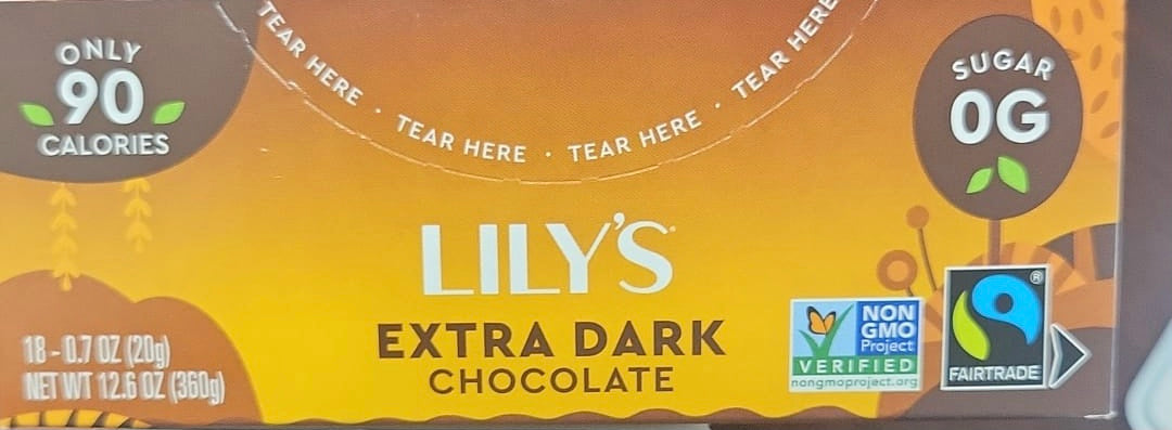 Lily's Extra Dark Chocolate Style Bar - Extra Dark 18 mini bars