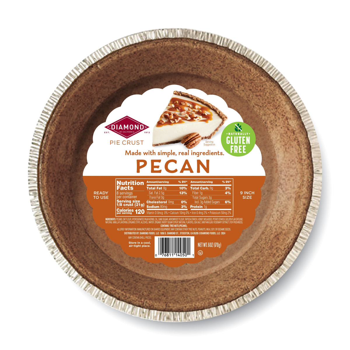 Diamond of California Nut Pie Crust, 6oz - Pecan