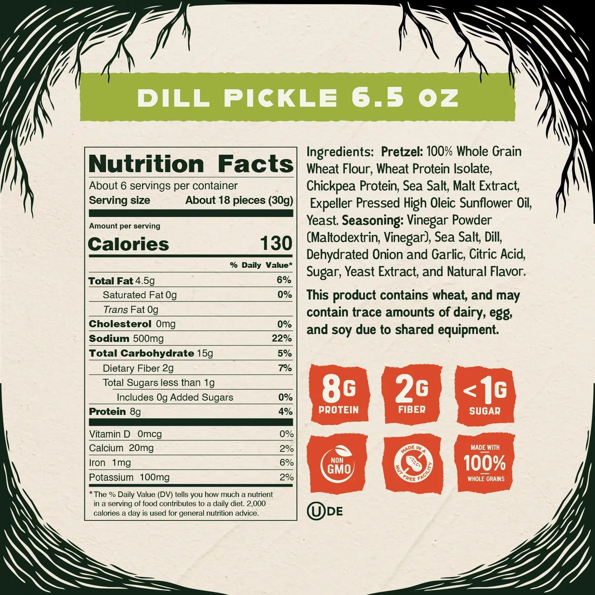 Kindling Protein Pretzels, 6.5oz - Dill Pickle
