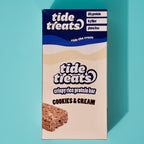 Tide Treats Crispy Rice Protein Bars - Cookies & Cream, One Box (8 Bars)