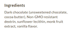 Package information for ChocZero Sugar Free Dark Chocolate Baking Chips 20 oz