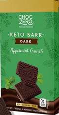 Front package of ChocZero Keto Bark 3.2oz, Dark Chocolate Peppermint Crunch