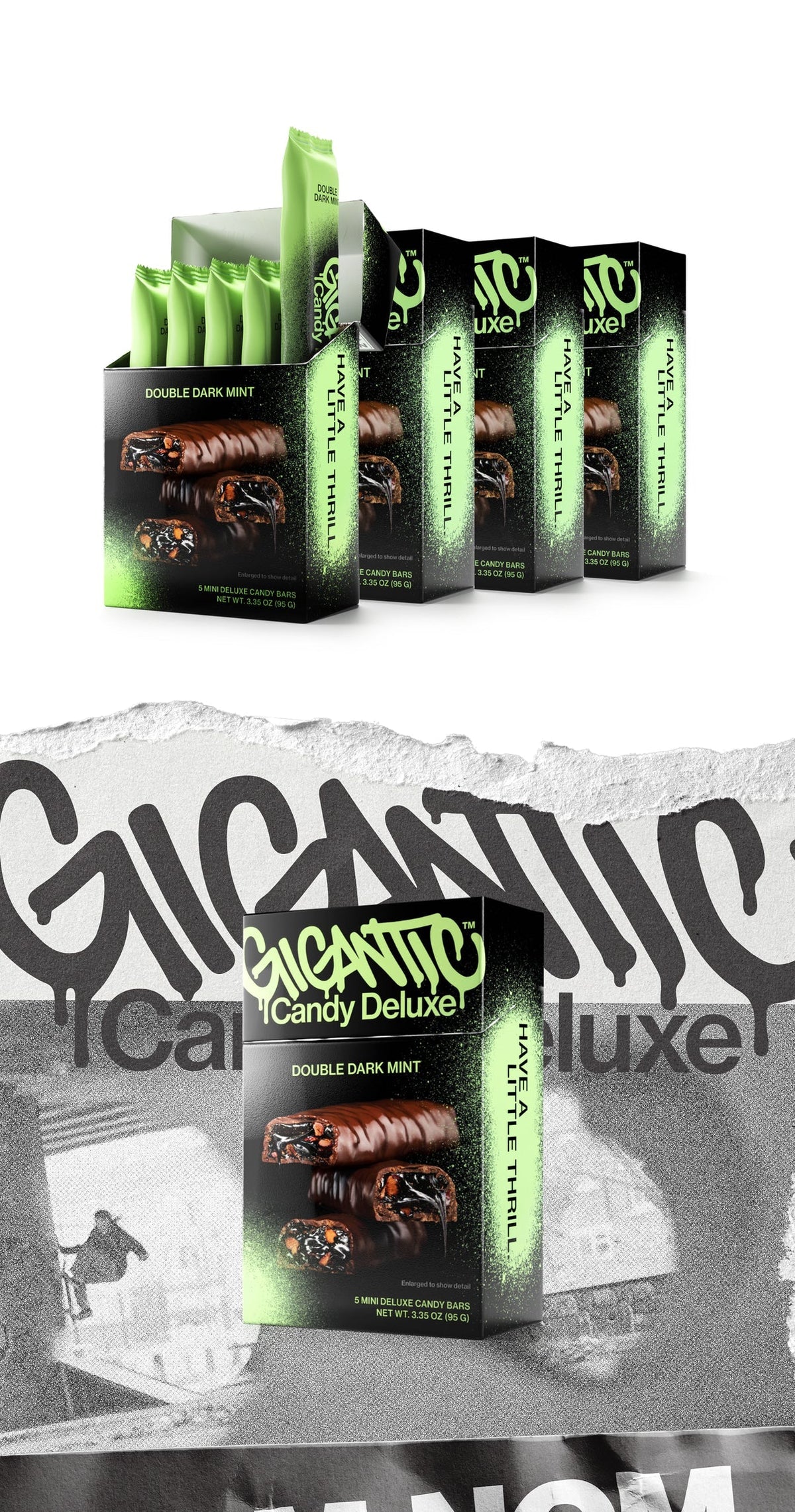 Gigantic! Candy Deluxe Bar - Double Dark Mint, 5-Pack