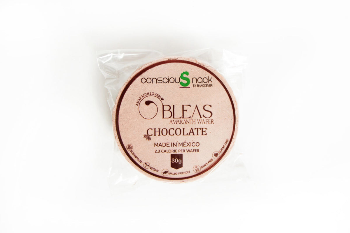 ConsciouSnack Obleas Amaranth Wafers by Snackever - Chocolate, One Pack