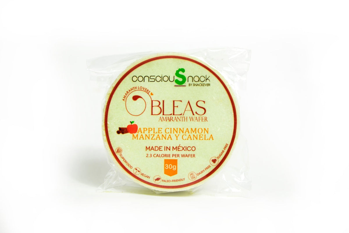 ConsciouSnack Obleas Amaranth Wafers by Snackever - Apple Cinnamon, One Pack