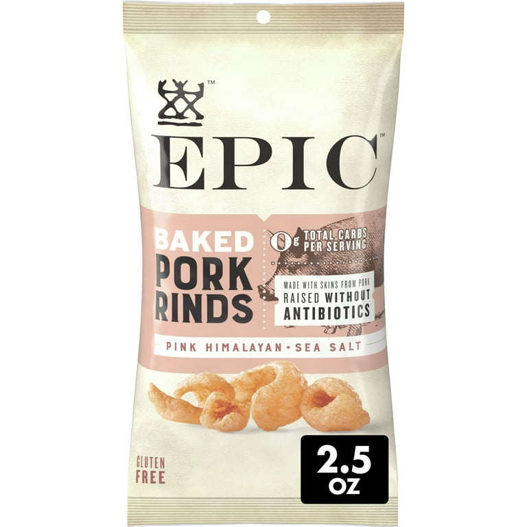 Epic Oven Baked Pork Rinds, 2.5 oz - Himalayan Sea Salt One Pack