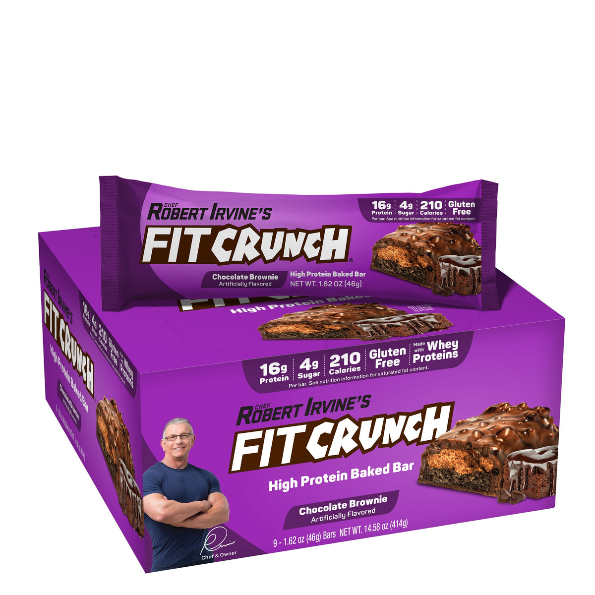 Robert Irvine's Fit Crunch Snack Size Whey Protein Baked Bar - Chocolate Brownie
