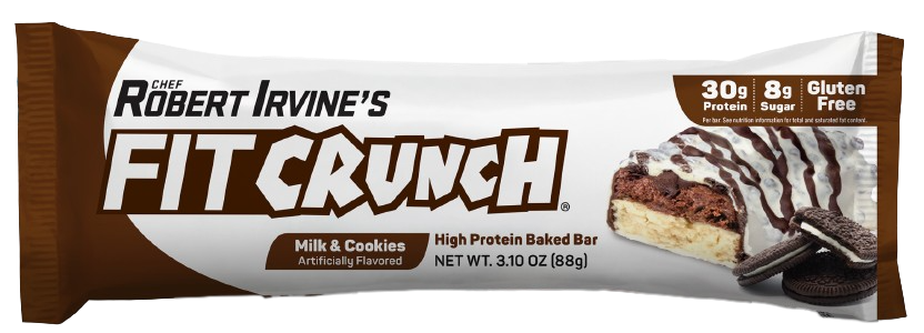 Robert Irvine's Fit Crunch Whey Protein Baked Bar - Milk & Cookies