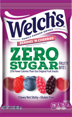 Welch’s Zero Sugar Fruity Bites, 3 oz - Berries 'N Cherries