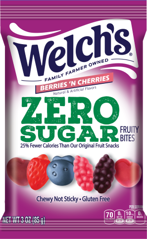 Welch’s Zero Sugar Fruity Bites, 3 oz - Berries 'N Cherries