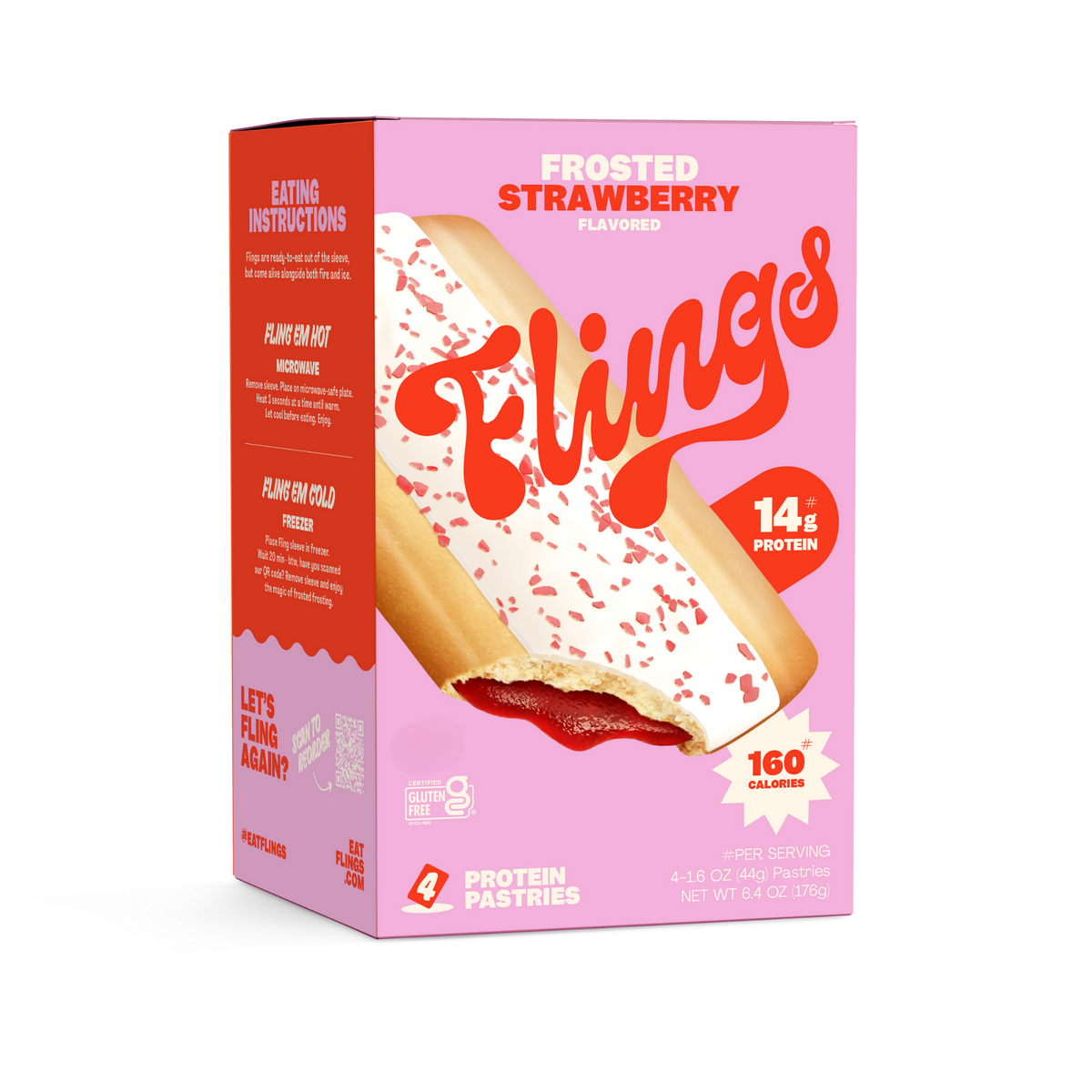 Flings Toaster Pastries - Sticky Cinnamon, One Box (4 Pastries)