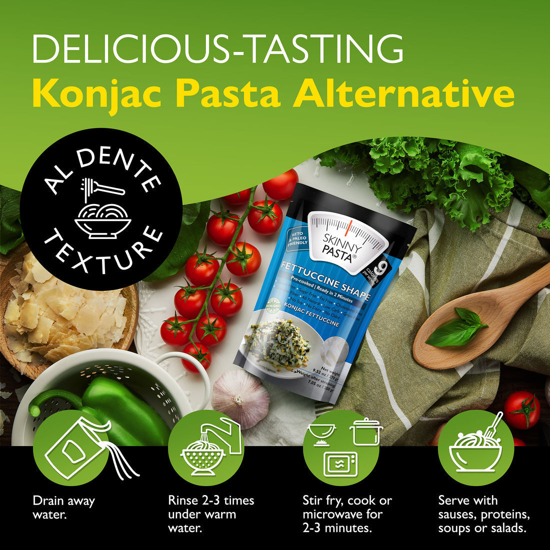 Skinny Pasta Konjac Pasta - 9.52 oz, Fettuccine