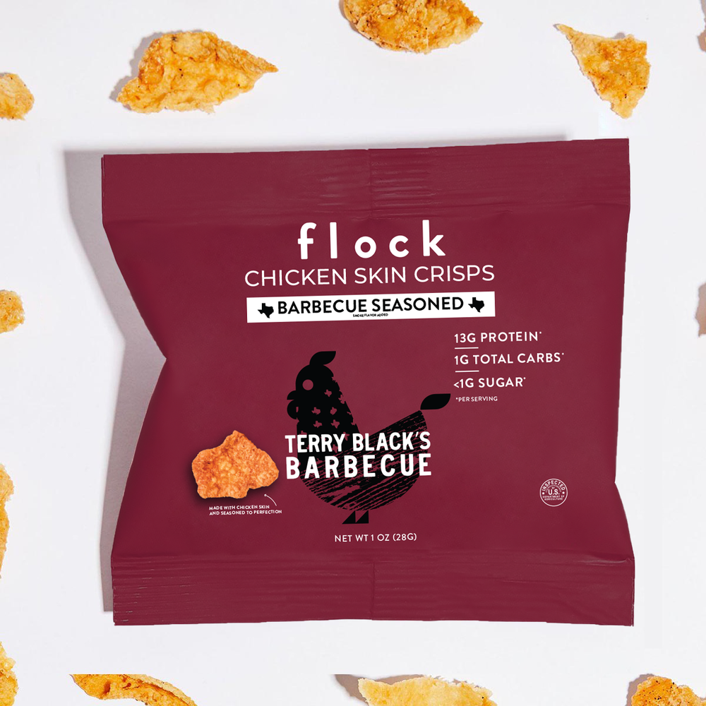 Flock Chicken Skin Crisps, Terry Black’s Barbecue / One Bag.