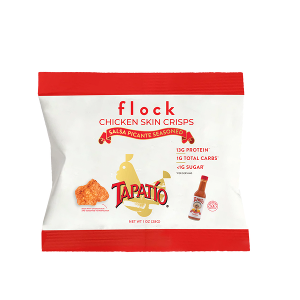 Flock Chicken Skin Crisps, Tapatío Hot Chicken / One Bag.