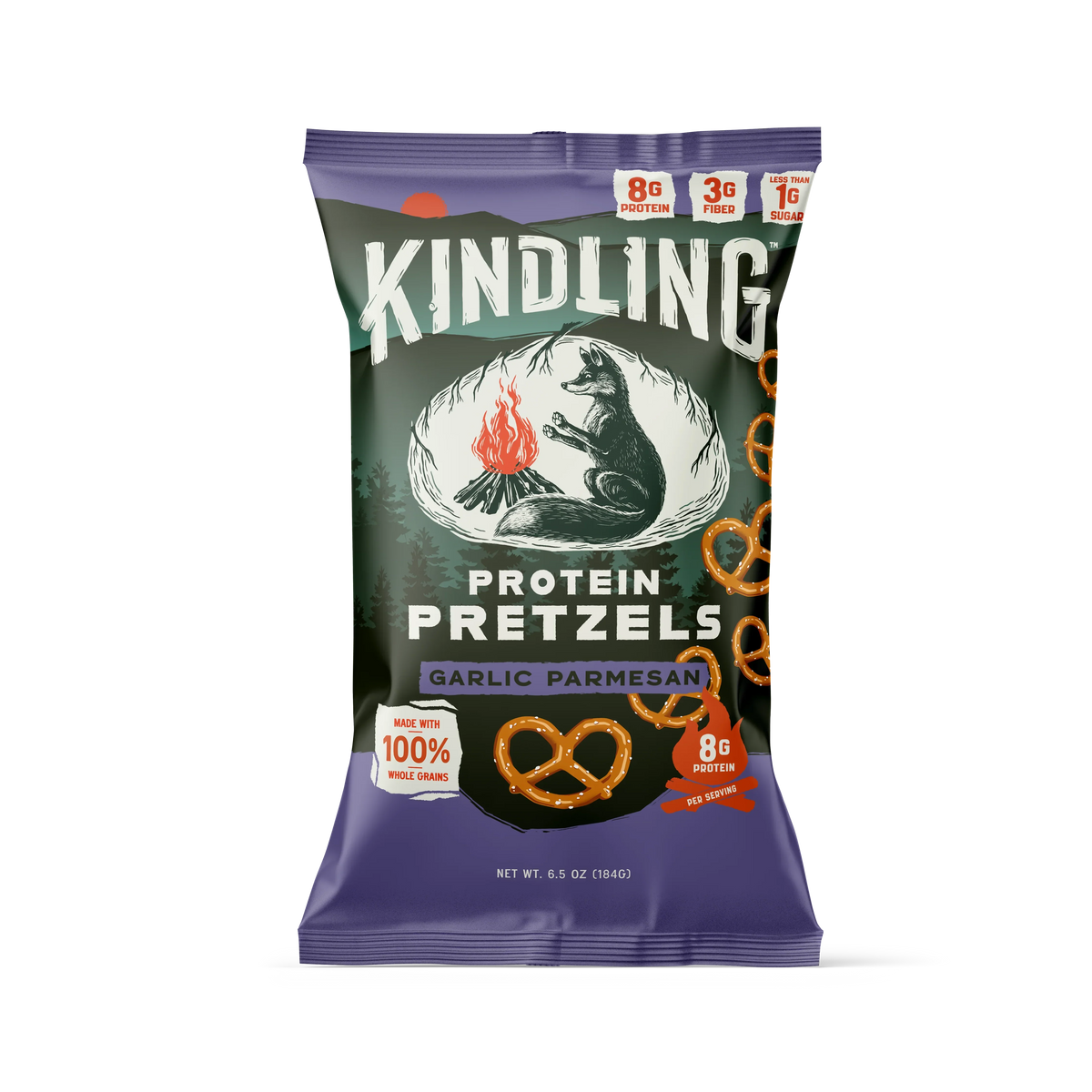 Kindling Protein Pretzels, 6.5oz - Garlic Parmesan
