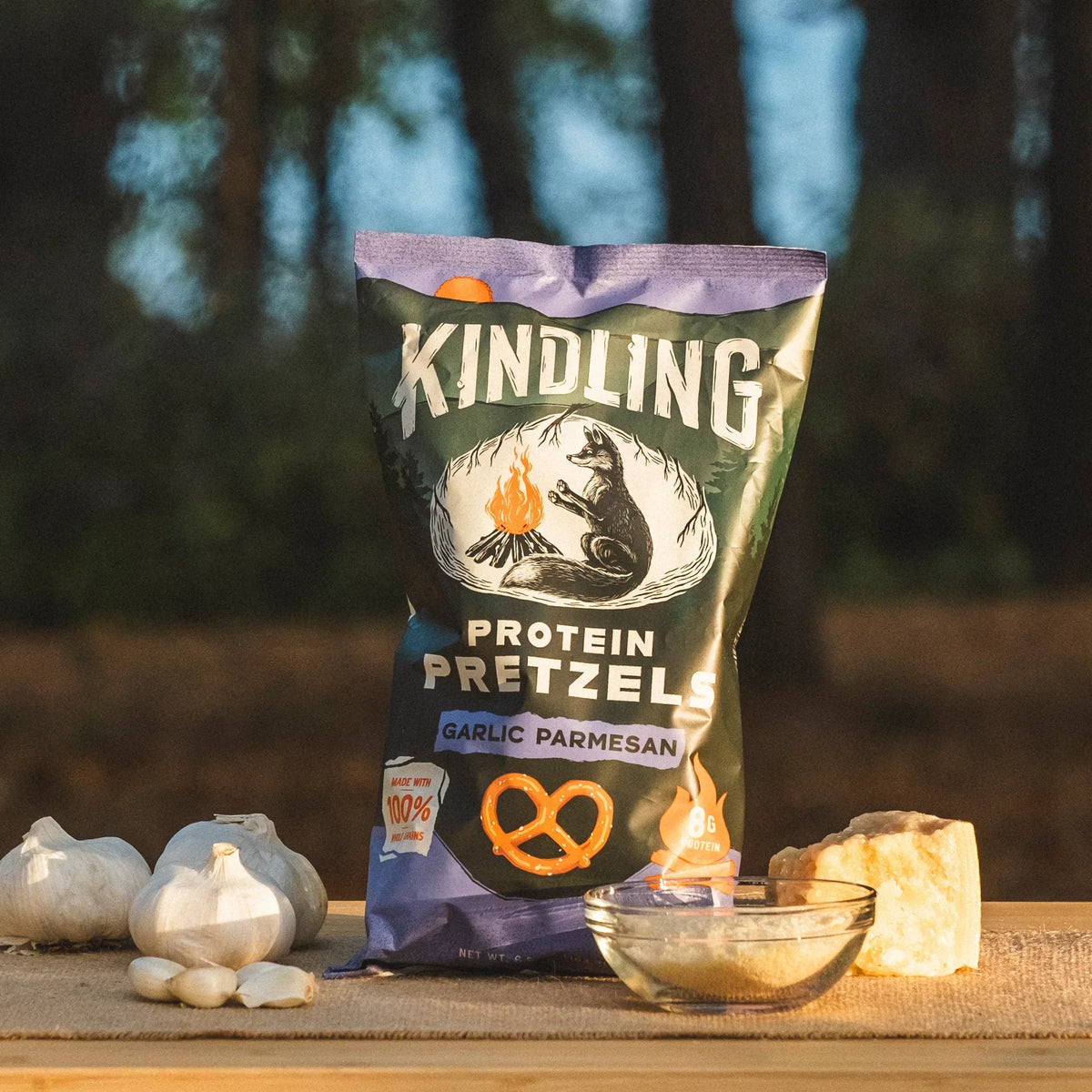 Kindling Protein Pretzels, 6.5oz - Garlic Parmesan