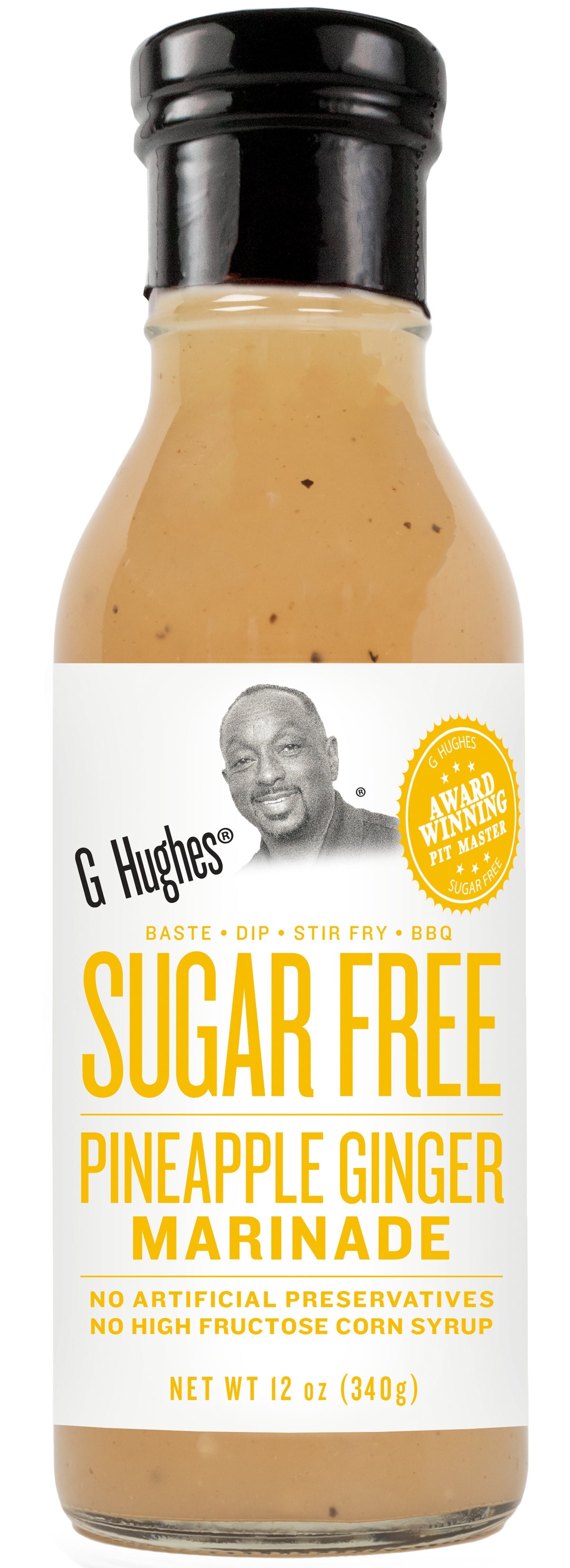 G Hughes Smokehouse Sugar Free Marinade - Pineapple Ginger (12 oz) One Bottle